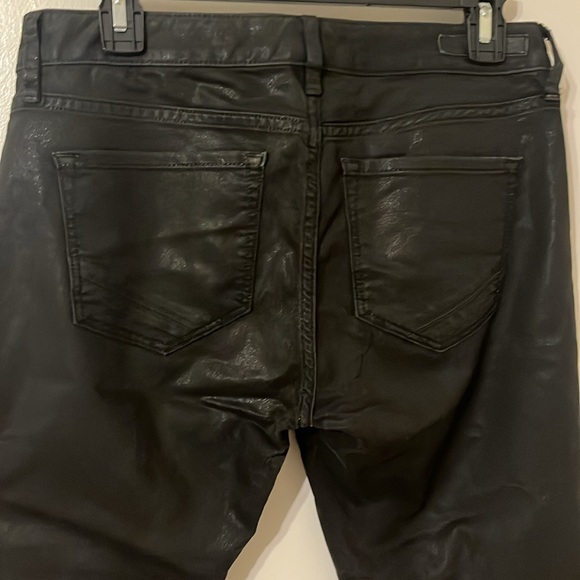 Express Size 6 Black Metallic Low Rise Jeans / Legging / Jeggings, Stella - Picture 6 of 12